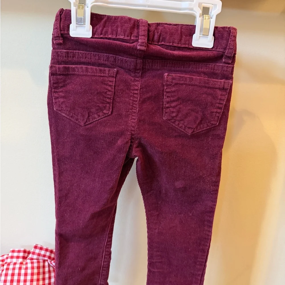 Cat & Jack Toddler Girl Skinny Burgundy FALL Corduroy Pants Size 2T